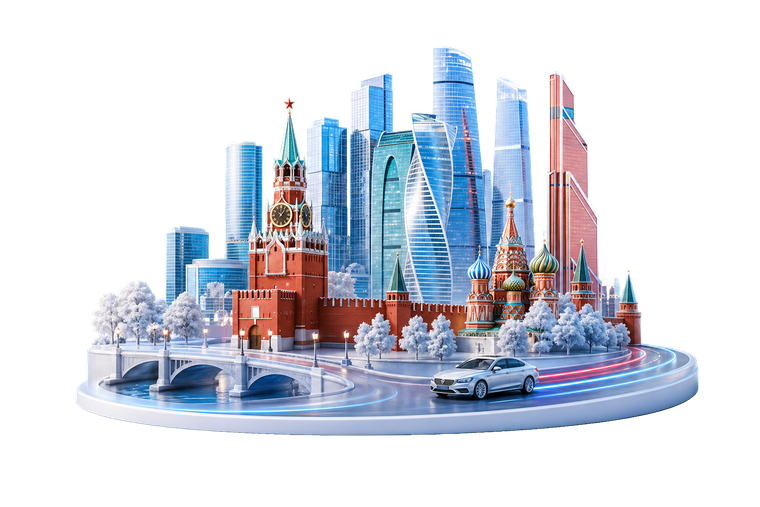 Москва - пример финальной точки маршрута автомобиля